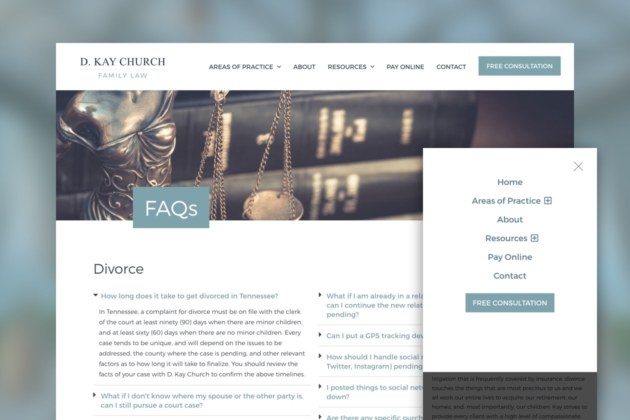 Attorney and Lawyer Website FAQs Example