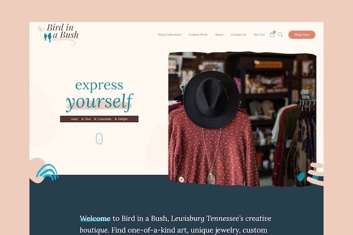 Bird in a bush website design solution
